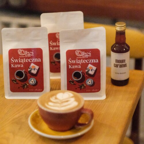 kawa świąteczna na święta czerwona