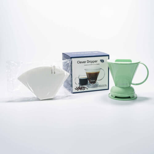 Alternative view of Jabłkowo-zielony zaparzacz do kawy + 100 szt papierowych filtrów | Clever Dripper 500 ml