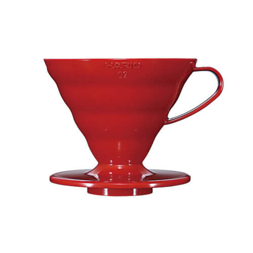 Czerwony porcelanowy dripper do kawy | Hario V60-02