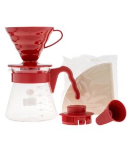 Hario zestaw V60 Pour Over Kit Red - drip + serwer + filtry