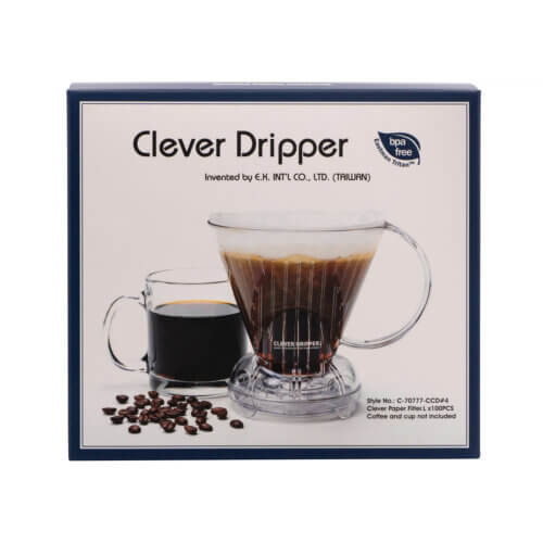 clever dripper zaparzacz do kawy l 500ml bialy 100 filtrow 1 Biały zaparzacz do kawy + 100 szt papierowych filtrów | Clever Dripper 500 ml