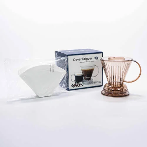 Zaparzacz do kawy Dripper 500 ml brązowy + 100 papierowych filtrów Clever, zdjęcie 2