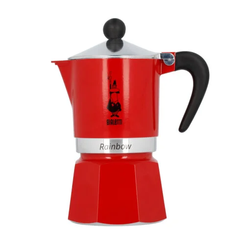 Bialetti Rainbow 3-Cup Moka Pot, Red