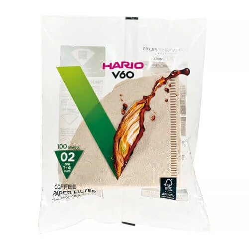 Hario V60-02 Brown Paper Coffee Filters, 100 pcs