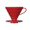 hario plastikowy drip do kawy v60 02 czerwony Czerwony porcelanowy dripper do kawy | Hario V60-02