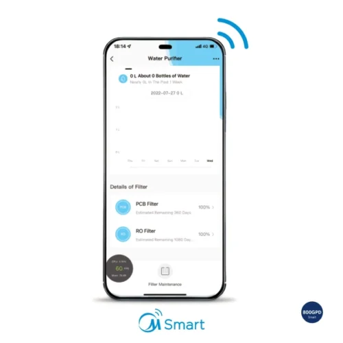Midea 800GPD Filtr odwroconej osmozy z WiFi aplikacja i elektronicznym kranikiem 5 Filtr odwróconej osmozy z WiFi, aplikacją i elektronicznym kranikiem | Midea 800GPD