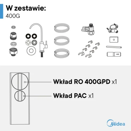 Midea MRO2489C 400G Filtr odwroconej osmozy 400GPD 6 Filtr odwróconej osmozy 400GPD | Midea MRO2489C-400G