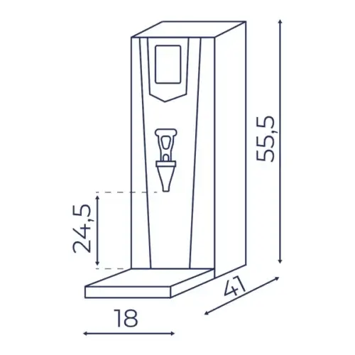 Warnik HS25 Silver Flow Care wymiary Srebrny warnik HS25 | Flow.Care