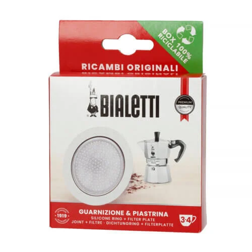 Bialetti Gasket and Filter Plate Set, 3-4 Cup Moka Induction