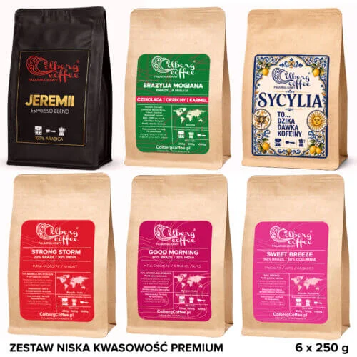 Low-Acidity Coffee Set Premium, 6 × 250 g