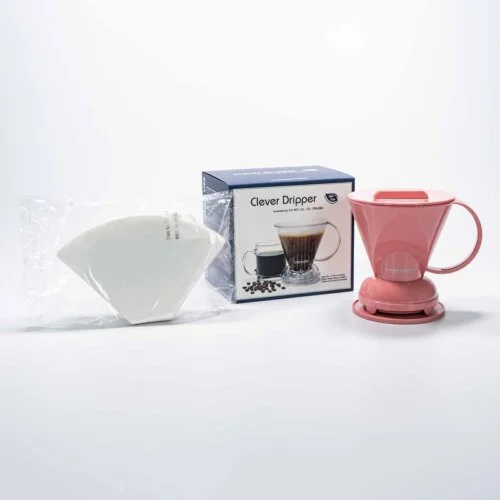 Zaparzacz do kawy Dripper 500 ml różowy + 100 filtrów Clever, zdjęcie 2