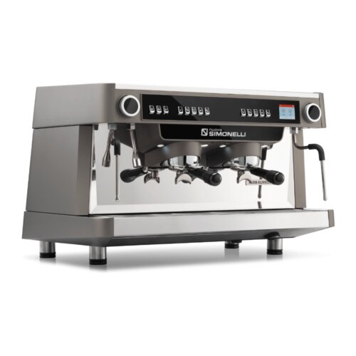 Ekspres kolbowy Nuova Simonelli Nuova Aurelia MP 2GR z technologią multi-boiler, kolor metaliczny szary