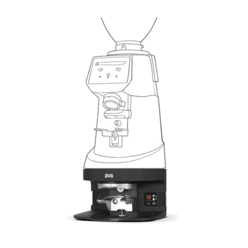 Tamper automatyczny PuqPress M4 zamontowany pod mlynkiem Fiorenzato F64