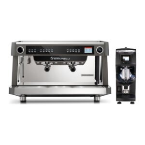 Zestaw C-Automation: ekspres Nuova Aurelia Volumetric XT 2GR z E-Milk i młynek GX85 W, Nuova Simonelli