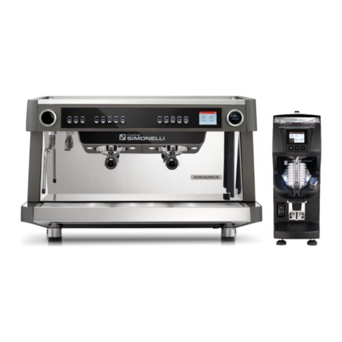 Zestaw C-Automation: ekspres Nuova Aurelia Volumetric XT 2GR z E-Milk i młynek GX85 W, Nuova Simonelli