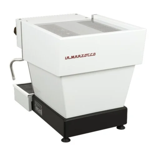 Ekspres La Marzocco Linea Micra w kolorze białym widziany z tyłu
