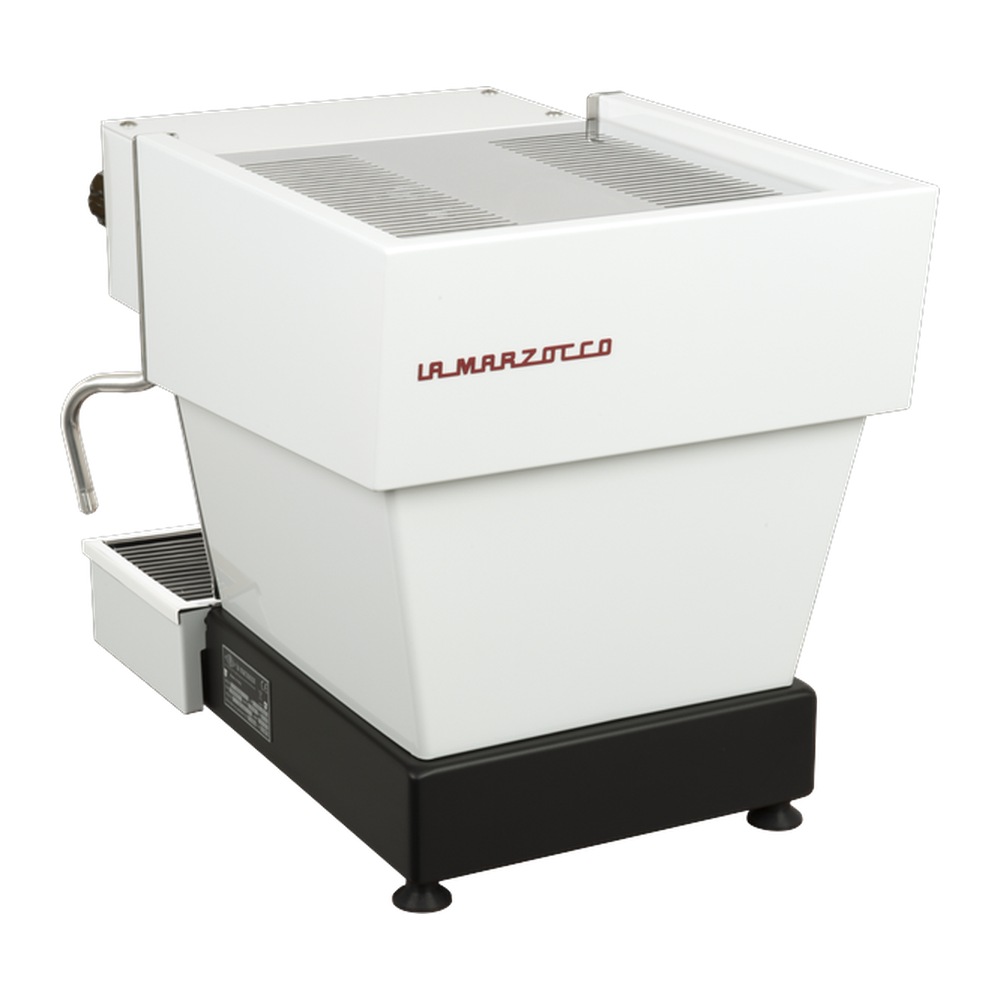 Ekspres La Marzocco Linea Micra w kolorze białym widziany z tyłu