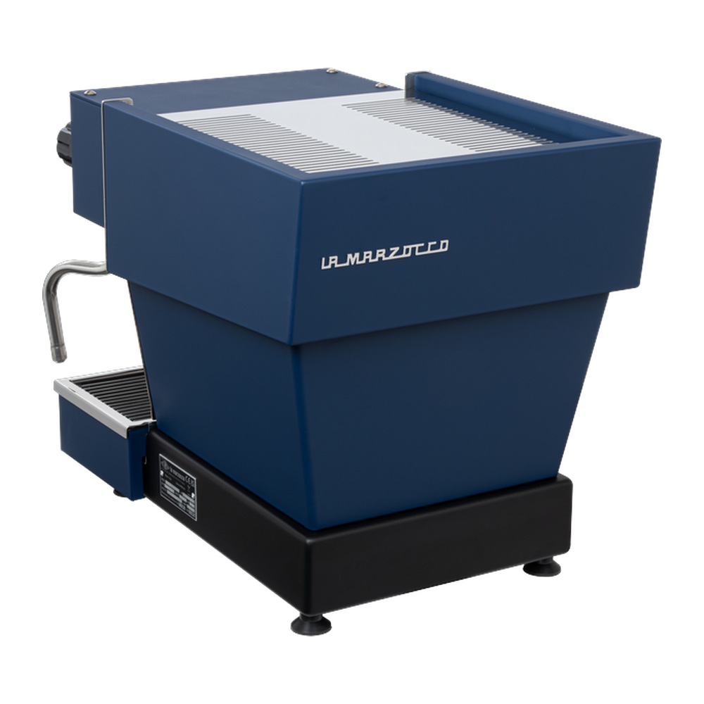 Ekspres La Marzocco Linea Micra w kolorze granatowym widziany z tyłu