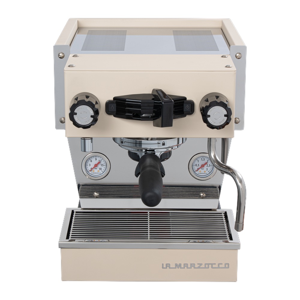 Ekspres La Marzocco Linea Micra w kolorze kremowym widziany z przodu